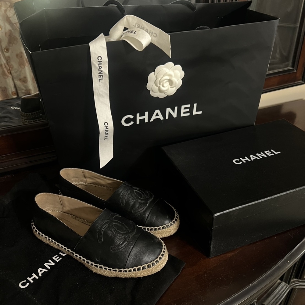 Chanel Black Espadrille Shoes